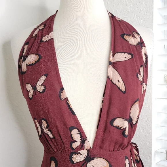 REFORMATION Johnson Halter Dress In Mariposa XS. - Picture 6 of 9